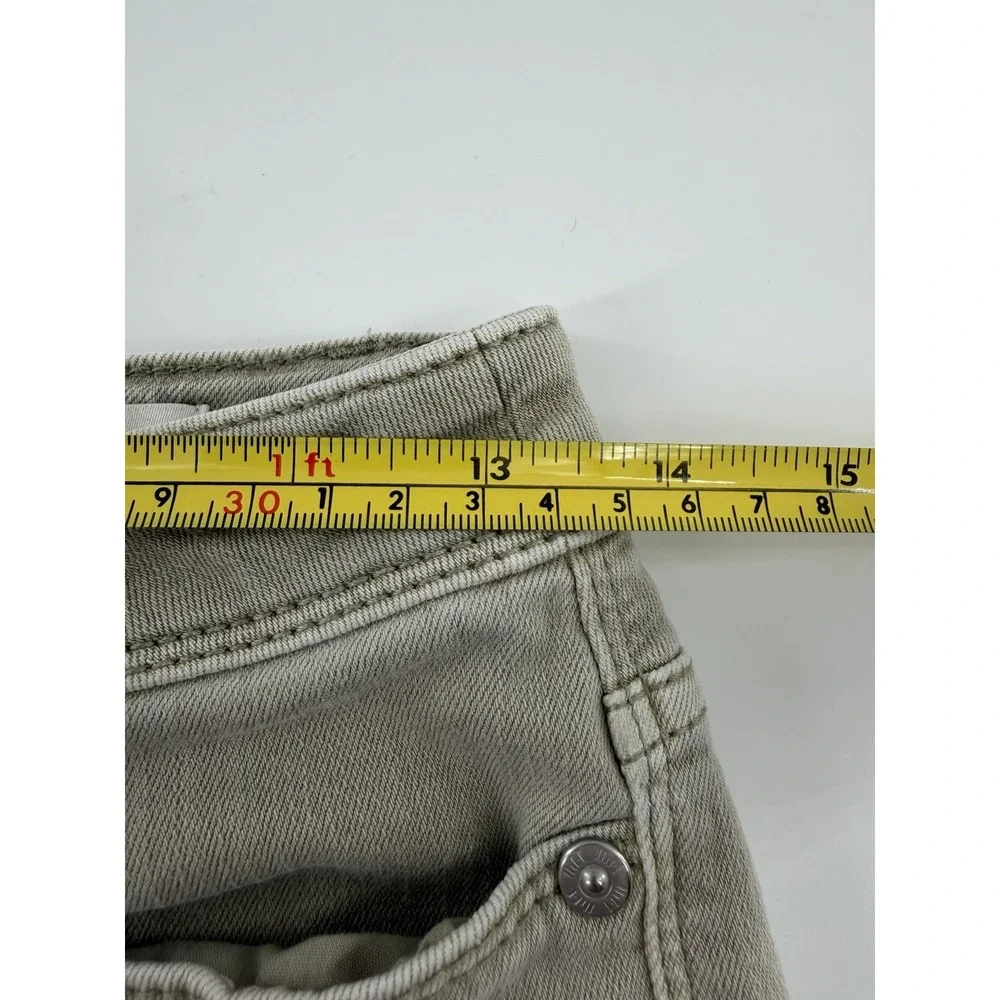 J. Jill Denim Women's Sage Green High Rise Cropped Jeans Cuffed Stretch 4 Petite